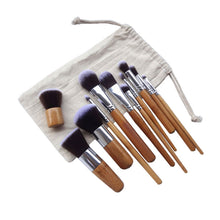 Kit de maquillage professionnel en bambou 11 pièces