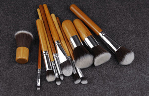 Kit de maquillage professionnel en bambou 11 pièces