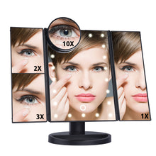 Mirroir maquillage 4 en 1.Touch Screen 1X 2X 3X 10X  22 leds