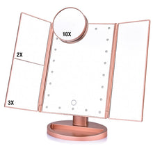 Mirroir maquillage 4 en 1.Touch Screen 1X 2X 3X 10X  22 leds