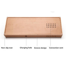 6 en 1 Station recharge induction en bois enceinte wireless et générateur d'aube sel d'Himalaya