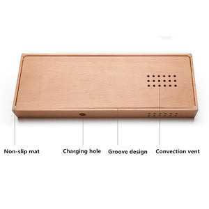 6 en 1 Station recharge induction en bois enceinte wireless et générateur d'aube sel d'Himalaya